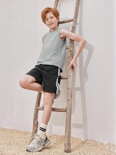 Haloumoning Boys Tank Tops Athletic Sleeveless Crewneck T-Shirts Kids Undershirts 5-14 Years - Image 5