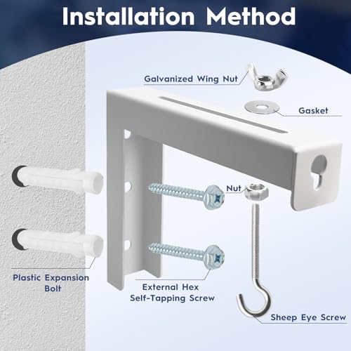 Irenwarl Universal Projektor Bildschirm Wandhalterung, Leinwand Halterung, Projektor Wandhalterung, L-Klammern, für die der Projektionsleinwand Wandabstandshalter, Komplett, mit Zubehör