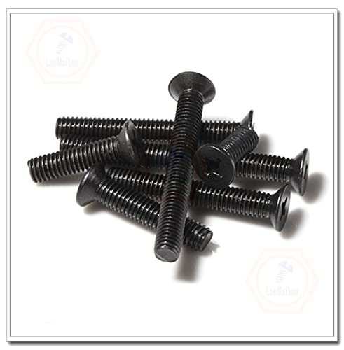 100Pcs M1.4×3Mm Black Carbon Steel Phillips Cross Countersunk Head (Flat Head) Screws Bolts Gb819 #TOP6