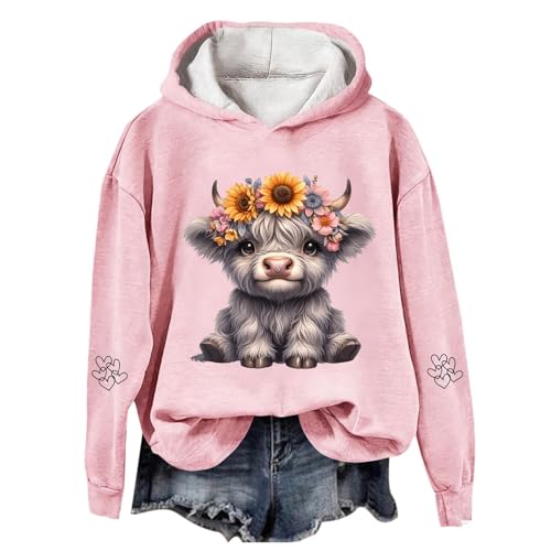 Sweat à capuche vache en polaire chaude et douce coupe confort