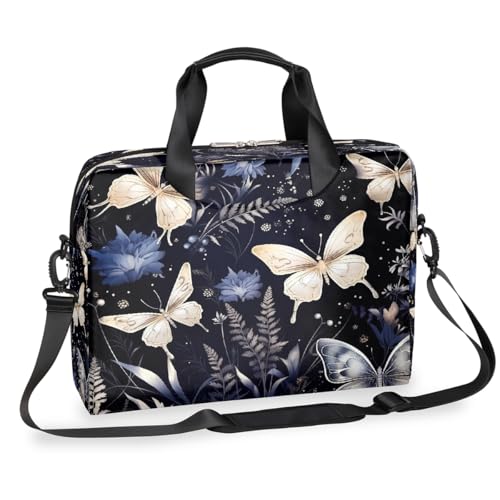 Maletín para Laptop con patrón de hojas y mariposas, 16 pulgadas miniatura 1