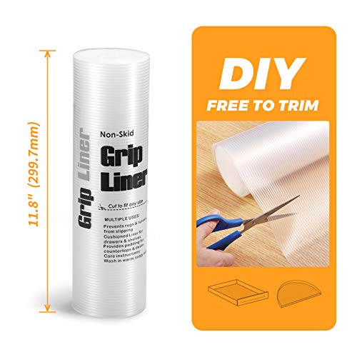 Glotoch Shelf Liner,12" x 25 ft(300 inch) - Non Adhesive Cabinet Liner, Double Sided Non-Slip Washable Mats for Pantry, Cabinet, Kitchen, Drawer, Bathroom Shelves, Shoe Rack - Thumbnail 2