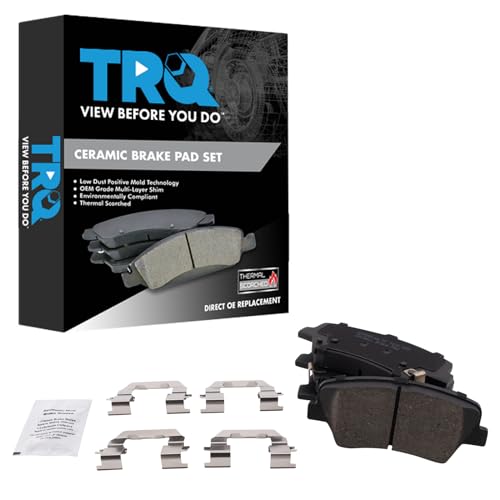 TRQ Front Brake Pads Ceramic Compatible with 2011-2016 Hyundai Elantra 2013-2014, Coupe 2013-2016 Elantra GT 2012-2016 Veloster 2014-2016 Kia Forte Forte Koup 2015-2016 Forte5