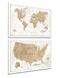 IPIC Vintage World and USA Map Set