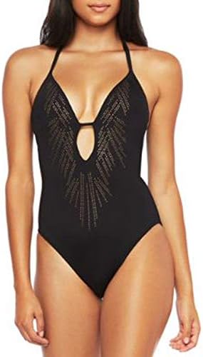 Kenneth Cole New York Women S Halter Plunge Mio One Piece Swimsuit Amazon Co Uk Clothing