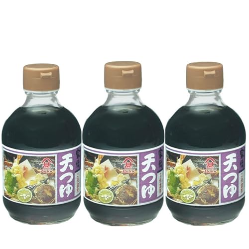 家伝2倍濃厚 天つゆ 300ml 【3本】フジシン まとめ買い 天ぷら つゆ 2倍 家庭用 調味料 日本料理 鰹節 椎茸 吸い物 雑煮 うどん そば おでん 茶碗蒸し 天つゆ 丼もの 納豆のタレ 煮物 鍋 アレンジ自由 おまけ付(シール)