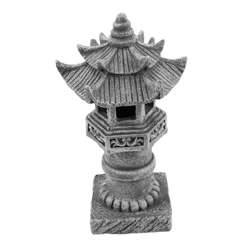 Toyvian Adornos De Pagoda De Piedra Farol Japonés De Resina para Decoración De Jardín Estatua Zen Asiática para Balcón Adorno Zen para Jardín De Resina