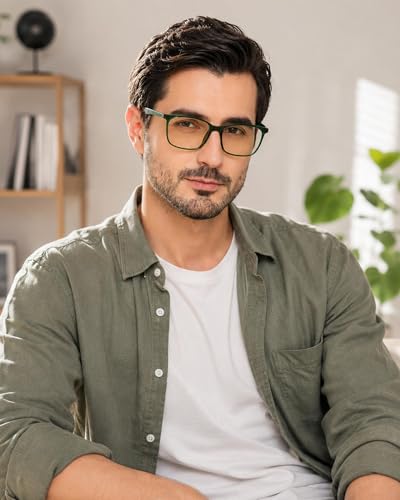 Image of ANRRI Blue Light Blocking Glasses Anti Eyestrain Lens Lightweight Frame Eyeglasses Clear Green Men /Women