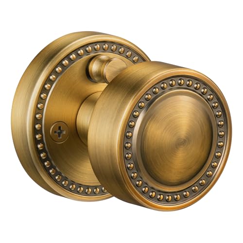 Calzibeno Antique Brass Door Knobs, Zinc Alloy Privacy Door Knobs