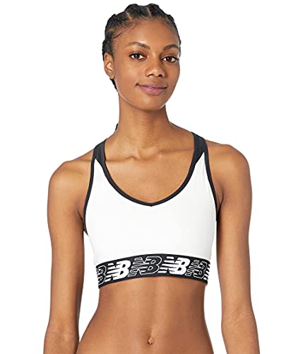 New Balance NB Pace Bra 3.0, Mujer, Blanco, XS