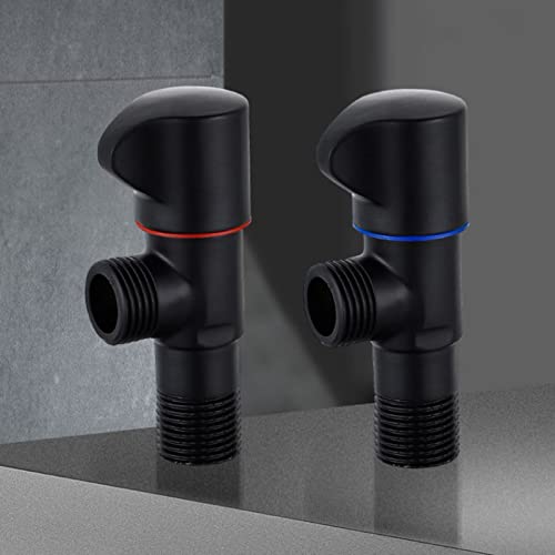 Vanne d'arrêt d'angle 1/2 noir mat robinet laiton raccordement cuisine - 6