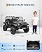 GarveeLife Electric Car for Kids Ride On Car with Remote Control 12V Ride On Toy Truck Gift for Boys & Girls Bluetooth Music Player LED Lights(Black)