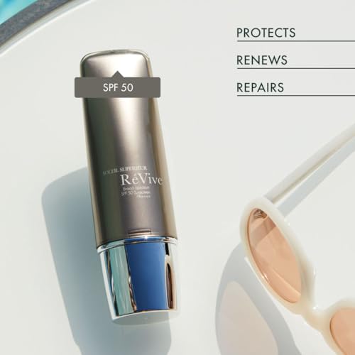 RéVive Skincare RéVive Soleil Superiéur Face Sunscreen - Broad Spectrum SPF 50 Sunscreen - Ultra-Transparent & Anti Aging Sun Care to Help Improve Skin Barrier Repair & Protect Against UVA/UVB Rays (1.7 oz)