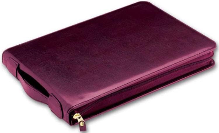 EGP Leather Like Check Portfolio, The Director, Burgundy, Size: 16 x 11 1/2