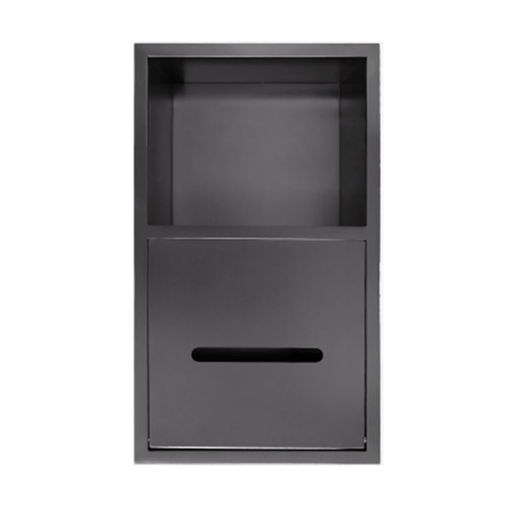 IYUESQ Recessed Toilet Paper Holder Niches, Stainless Steel Shower Niche With Toilet Paper Holder Multicolor Multiple Sizes(Grey,A200x400x125mm)
