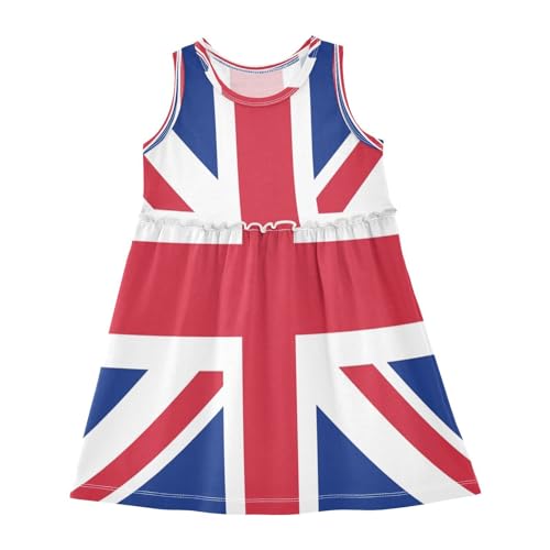 Girls Sleeveless Dress England UK British Flag Summer Dress Casual Dresses Union Jack for Toddler Little Girl 2-8T Multi: Clothing, Shoes & Jewelry