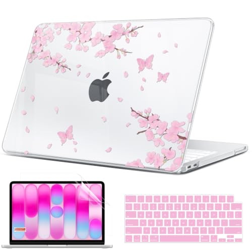 Carcasa MacBook Neo 13 A3404 B BELK de flor de cerezo con protector de pantalla y teclado