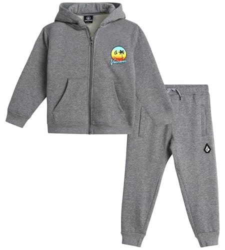 Volcom Infant Baby Boys' Tracksuits - 2 Piece Soft Fleece Full Zip Up Hoodie and Jogger Pants Set for Toddler Boys (12M-7)