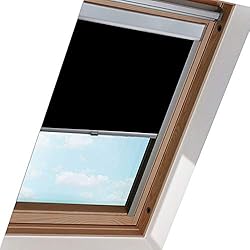 EINFEBEN Estor Opaco para Ventana de Techo Velux / 206 Negro (50,7 x 97,4 cm) / Opaco y protección térmica contra el Calor