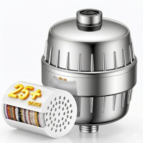 Chlorine Buster ! 25+ Stage High Output Shower Filter for Shower Heads – FATICCOA Softens Water Filter Removes 99% of Impurities – Improves Skin, Hair, Nails – Reduces Dry Itchy Skin, Dandruff
