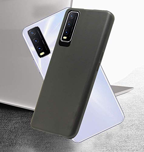 Image of Silicone Rubber Back Cover for Vivo V2037 / Vivo Y20G - Black
