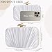 XINGSHUNFU Women's Clutch Purse Evening Bag Crossbody Shoulder Pleated Clutch Bag for Wedding, Party, Prom with Detachable Chain (Silver)