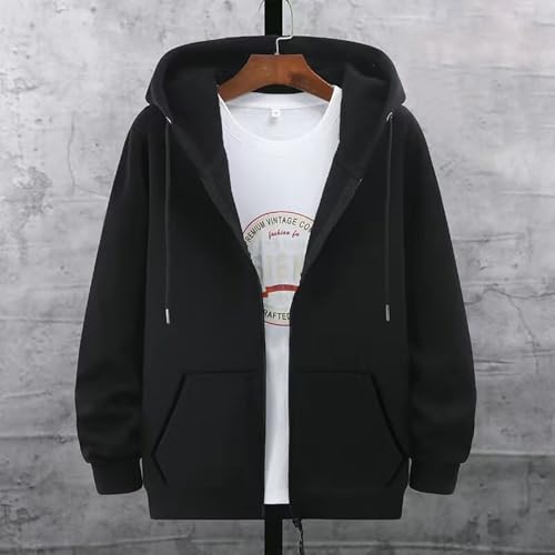 Zip up Hoodie Men Plain Hoodies Warm Fall Shirt Long Sleeve Classic Basic Hooded Sweatshirts Warm Jacket with Pocket2