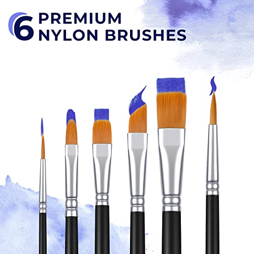 Outdoor Acrylic Paint For Metal, Ohuhu 24 Bottles 2 Fl Oz With 18 Basic Color And 6 Metallic Acrylic Paints With 6 Brushes, Waterproof For Multi-Surface: Patio Statues, Woods, Rocks, Canvas, Glass, Fabrics Last 3-4 Years #TOP3