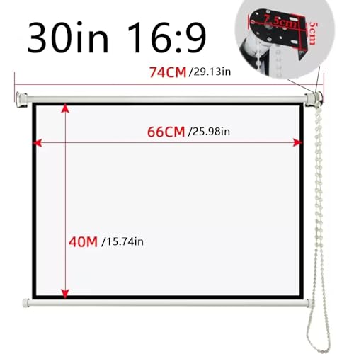 Pantalla manual proyector 30'' 16:9 HD para cine en casa miniatura 6