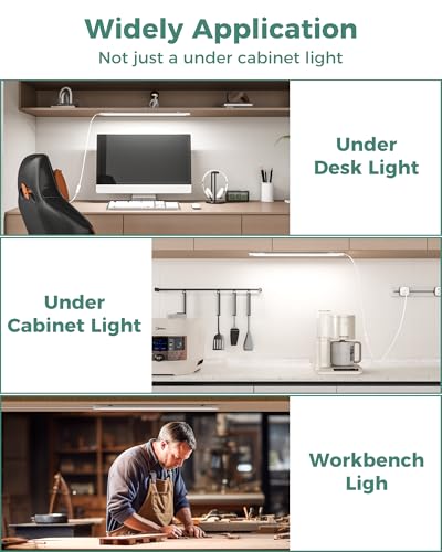 Image of ASOKO 25 inch Under Cabinet LED Lights Plug in Workbench Light 1000LM 6000K