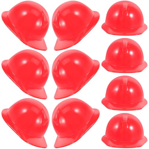 Colore rosso brillante: aggiunge un tocco vivace al tempo di gioco in miniatura per bambola, aggiungendo un carattere unico, mini bambola con casco, casco da costruzione