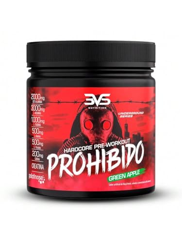 Pré-Treino Prohibido 3Vs Green Apple 360 Gr, 3VS Nutrition, 360g…