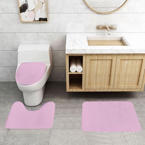 Tapis de salle de bain antidérapant lot de 3 absorbant fleurs de cerisier pour toilettes - 4
