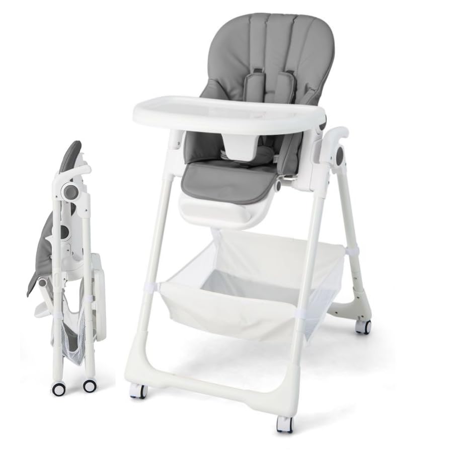 Harppa High Chair INFANS Foldable Baby High Chair Adjustable