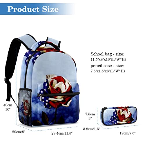 Sac à dos avec trousse Independence Day pour garçons et filles