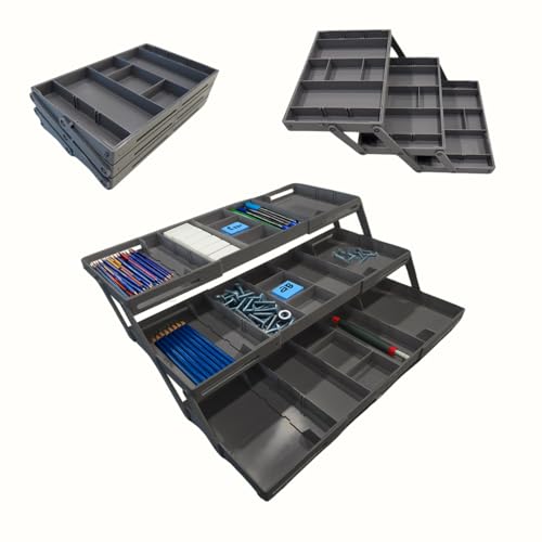 3 Tier Drawer Organizer, Multi Level Smart Drawer Organizer for Desk, Expandable Organizer for...