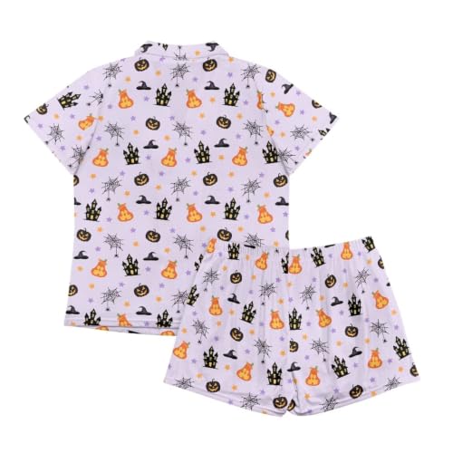 Image of Women's Short Sleeve Sleepwear Pajamas Nightwear with Pockets | skin-friendly breathable material resists pilling fading and deformation after repeated washing
