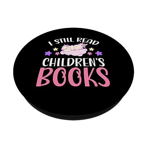 I Still Read Children's Books PopSockets Swappable PopGrip, Black - Image 2