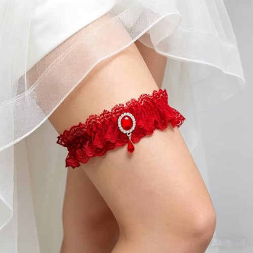 Image of Blue Garters for Bride Wedding Garter Set for Bride Bridal Garter Leg Thigh Blue