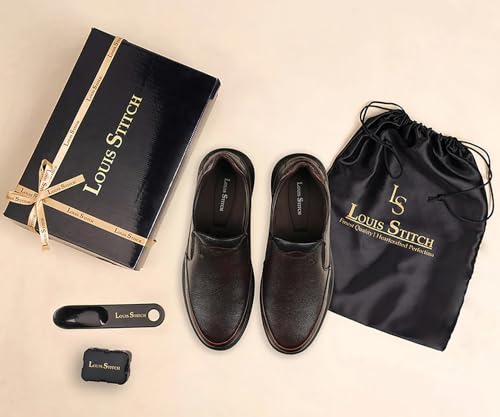 Image of LOUIS STITCH Genuine Leather Shoes for Men | Lightweight Eva Sole Men's Shoes | Comfortable Slip on Shoes | LSLXPDMC