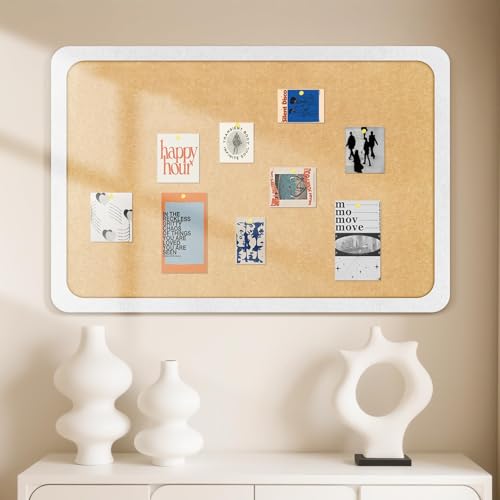 Felt Pin Board Self-Adhesive Bulletin Board Foldable Cork Board Alternative for Wall Vision Prayer Board with 20 Pushpins Lightweight Home Office Décor 60 x 40 cm