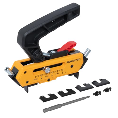 POWERTEC Edge Deck Screw Jig with 3 Board Spacing Options and T15 Torx Bit Hidden Fastener Deck Tool for Wood & Composite Decking (72184)