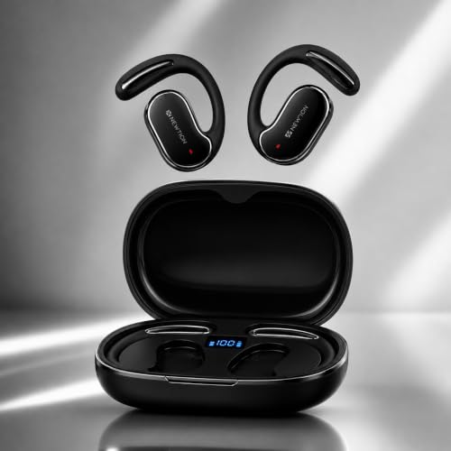 Fone Bluetooth Esportivo Sem Fio | Bluetooth 5.3, Display LED, Gancho Anatômico, Som Estéreo 360°, Estojo de Carregamento, Controle Touch e Microfone