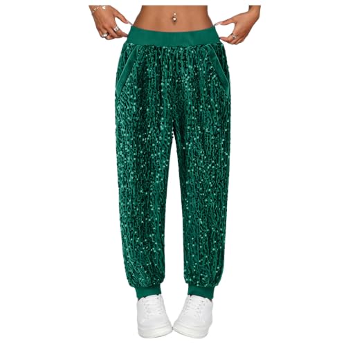 Girls Sequin Joggers Pants Fall Sweatpants Holiday Party Glitter Trousers - image 7