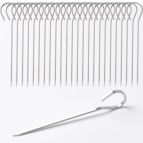 24 pack Flat Stainless Skewers, HONSHEN 4.75 inch Mini Short