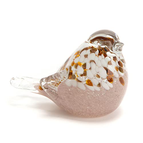 Amadeus - Oiseau Moucheté Rose Sulfure 12cm