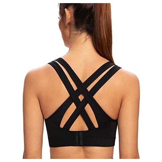 AGONVIN Sujetador Deportivo para Mujer Acolchados para Mujer Espalda Sexy De Alto Impacto Negro XS Grande