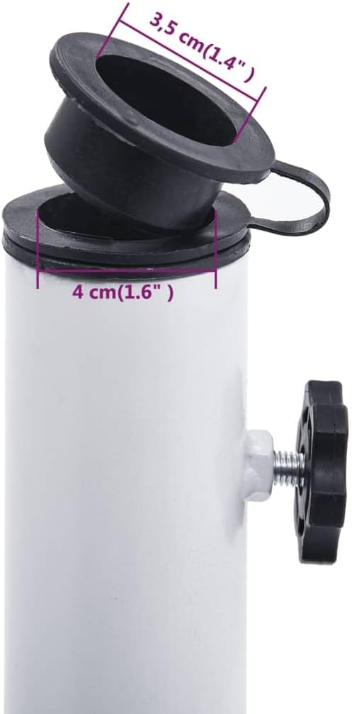 vidaXL Durable Cast Iron Umbrella Base in White