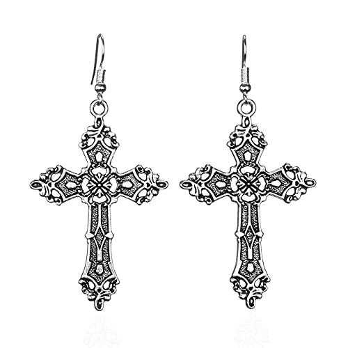 Kreuz Ohrringe Statement Ohrringe Gothic Steampunk Accessoires Cross Earrings Gothic Schmuck Kreuzohrring Cover