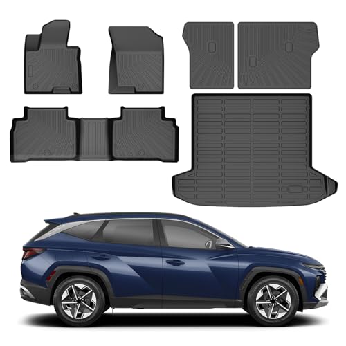 Floor Mats Fit for Hyundai Tucson 2022-2025 2026 (Not for Hybrid) All Weather Floor Mat & Cargo Liner & Backrest Mat for Tucson Accessories Heavy Duty